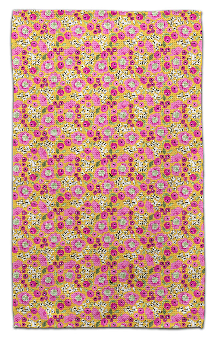 Pink & Yellow Pansy Eco-Friendly Towel