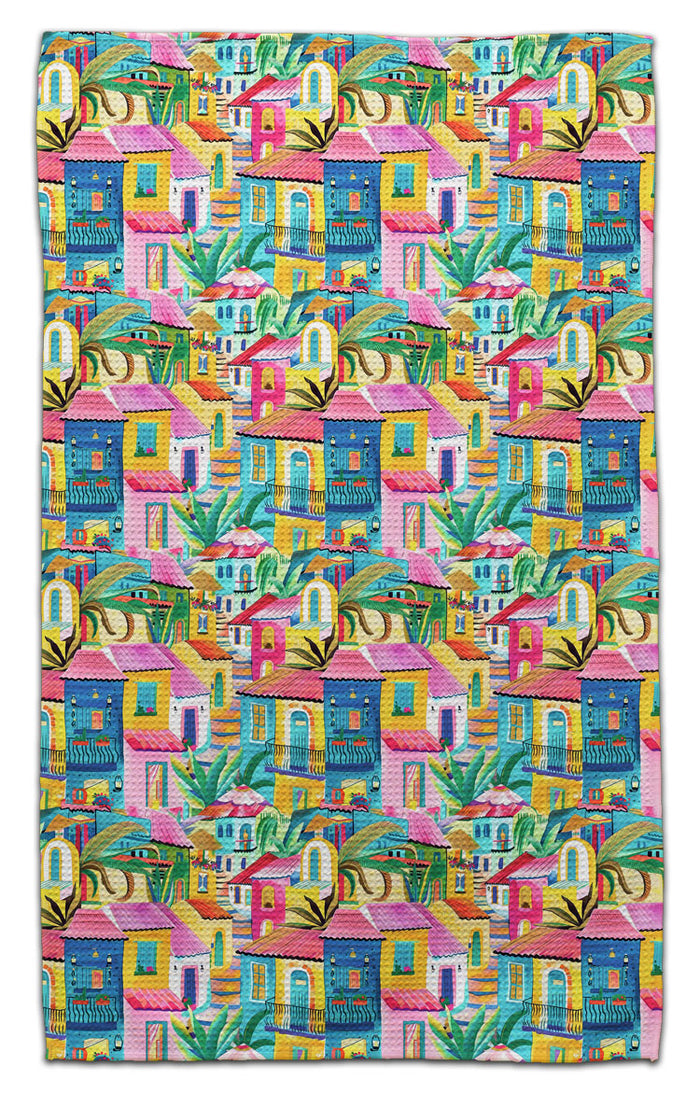 Pink Houses Eco-Friendly Towel