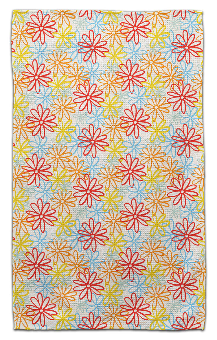 Daisy Outline Eco-Friendly Towel
