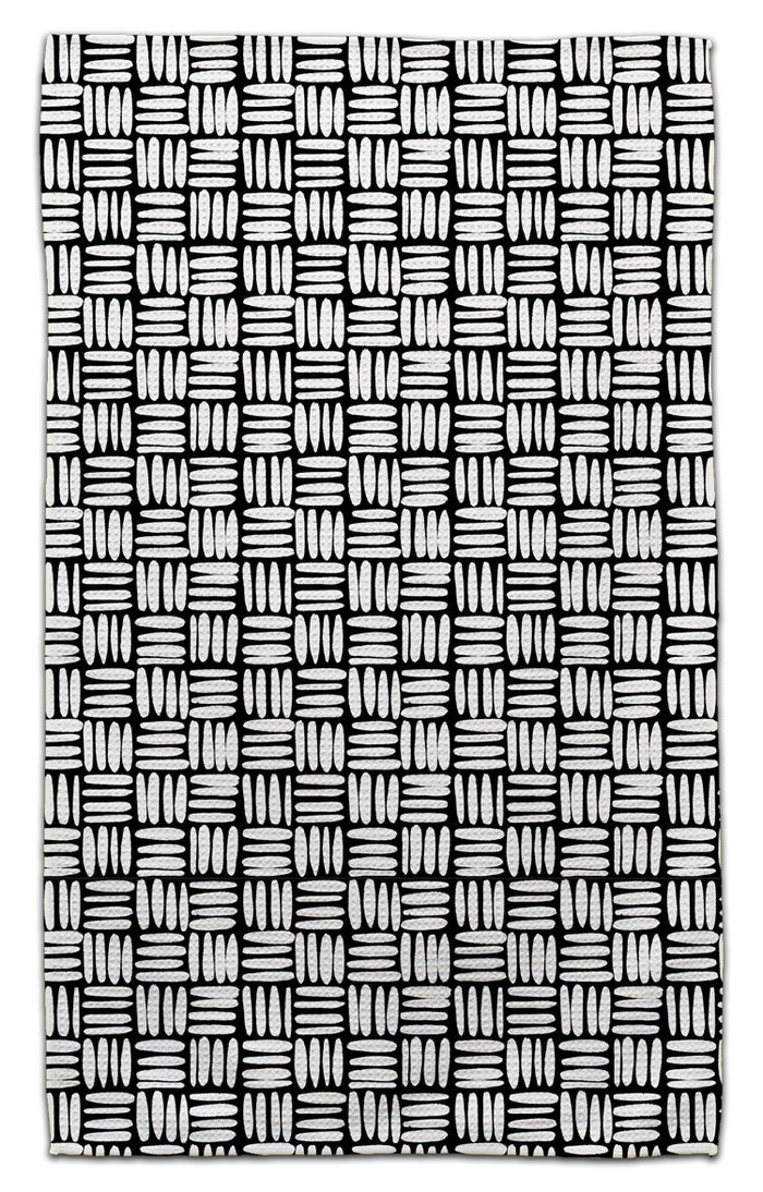 Black & White Basketweave Eco-Friendly Towel