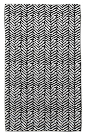 Black & White Herringbone Eco-Friendly Towel