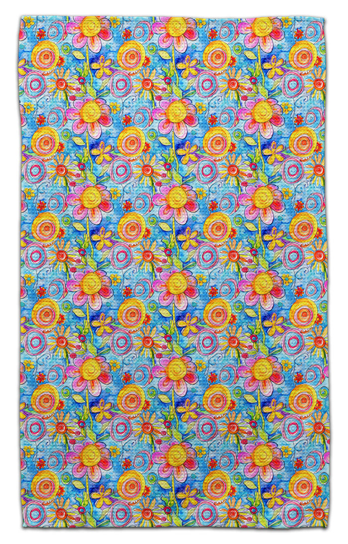 Flowers Abstract w/Watercolor Eco-Friendly Towel