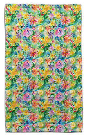 Flowers Swirl Green Eco-Friendly Towel