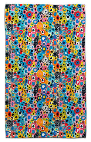 Abstract Black w/Color Circles Eco-Friendly Towel
