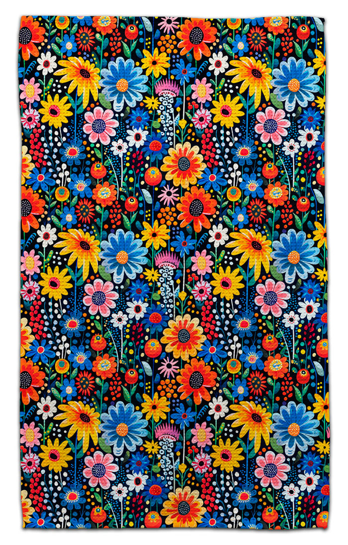 Flowers Midnight Garden Eco-Friendly Towel