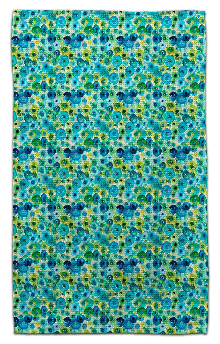 Blue/Green Ink Blobs Eco-Friendly Towel