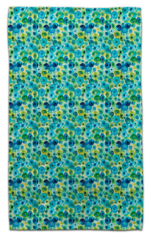 Blue/Green Ink Blobs Eco-Friendly Towel