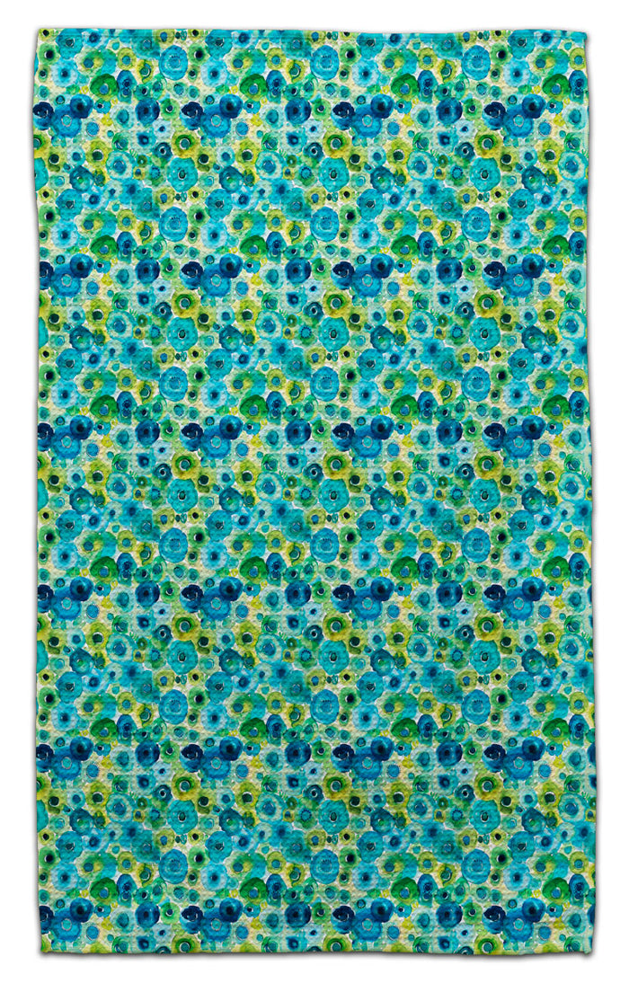 Blue/Green Ink Blobs Eco-Friendly Towel