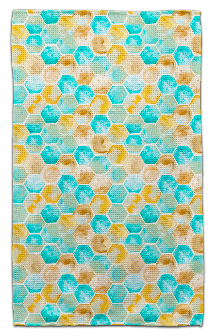 Honeycomb Blue/Yellow Eco-Friendly Towel