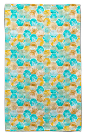 Honeycomb Blue/Yellow Eco-Friendly Towel