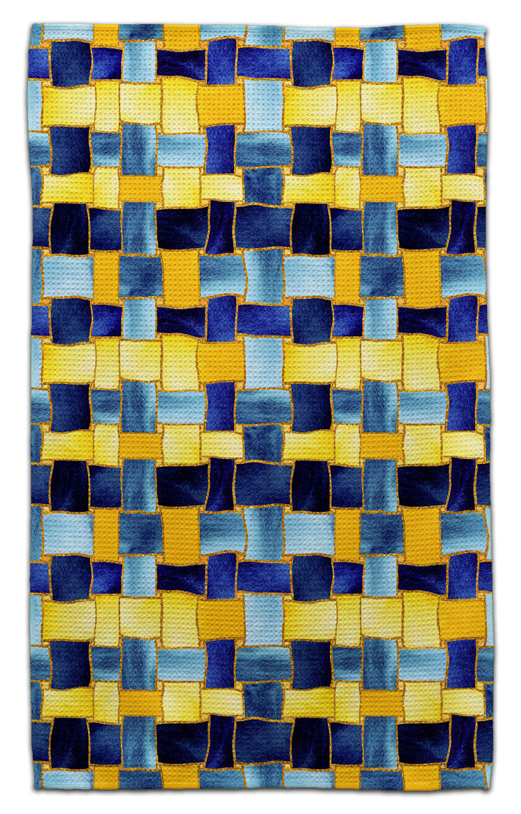 Weave Blue/Gold Eco-Friendly Towel