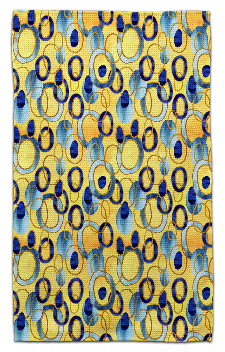 Ovals Blue/Gold Eco-Friendly Towel