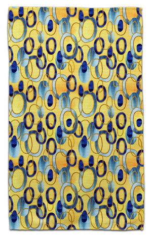 Ovals Blue/Gold Eco-Friendly Towel