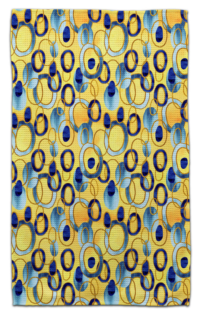 Ovals Blue/Gold Eco-Friendly Towel
