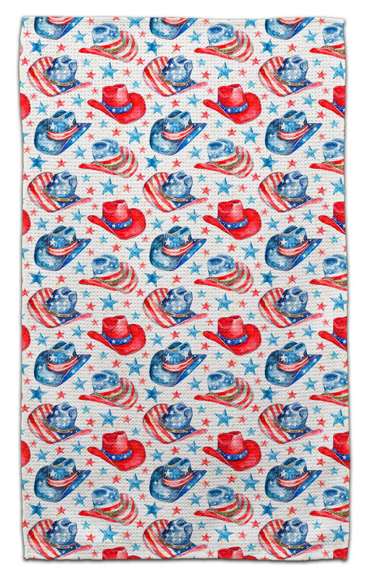 Red, White, Blue Cowboy Hats Eco-Friendly Towel