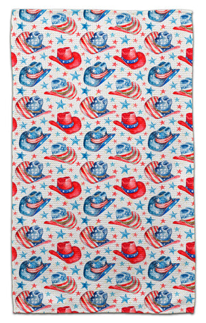 Red, White, Blue Cowboy Hats Eco-Friendly Towel
