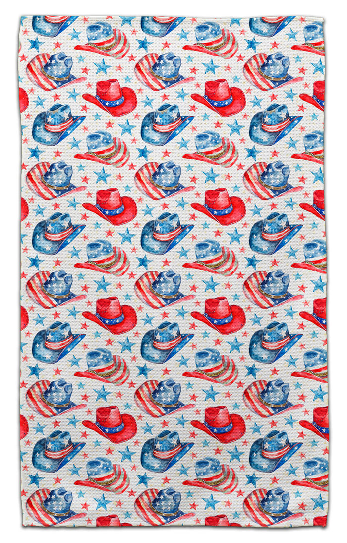 Red, White, Blue Cowboy Hats Eco-Friendly Towel