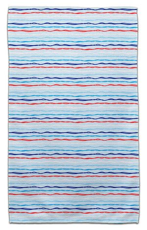 Red, White, Blue Horizontal Stripes Eco-Friendly Towel
