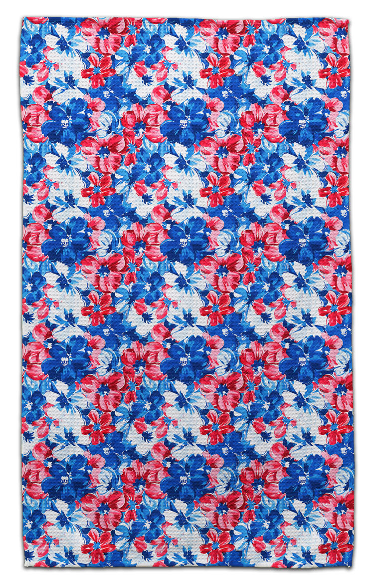 Red, White, Blue Magnolias Eco-Friendly Towel
