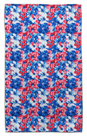 Red, White, Blue Magnolias Eco-Friendly Towel