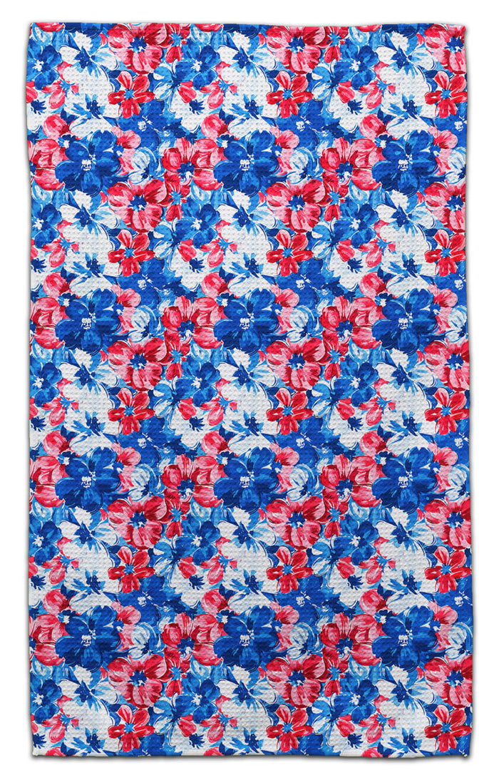 Red, White, Blue Magnolias Eco-Friendly Towel
