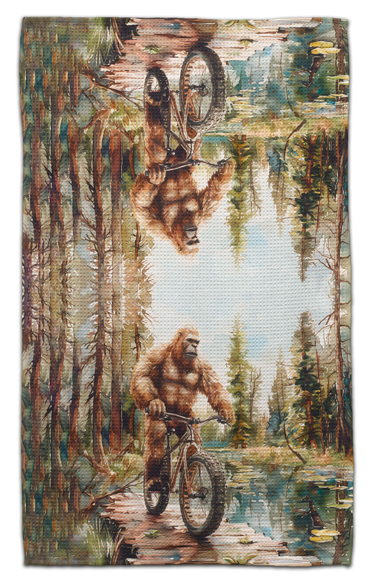 Bigfoot on a Bike Eco-Friendly Towel