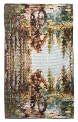 Bigfoot on a Bike Eco-Friendly Towel