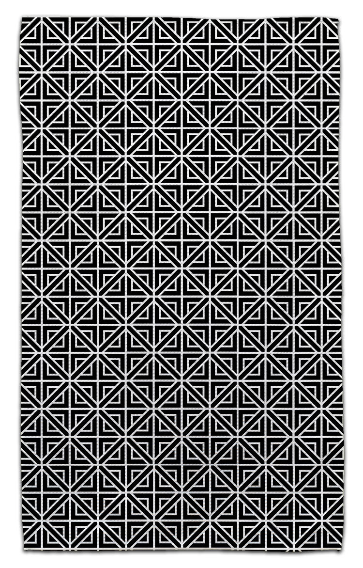 Black & White Squares & Diamonds Eco-Friendly Towel