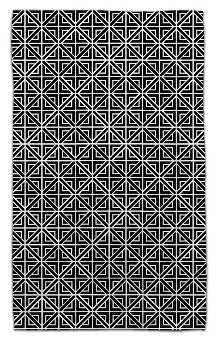 Black & White Squares & Diamonds Eco-Friendly Towel