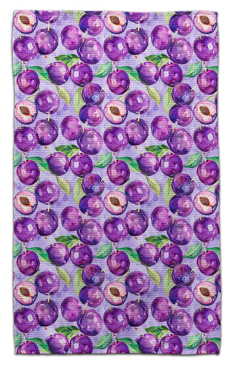 Purple Background Plums Eco-Friendly Towel