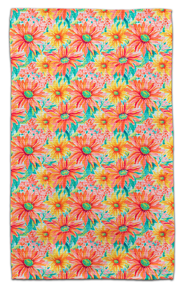 Orange Sunflowers Eco-Friendly Towel