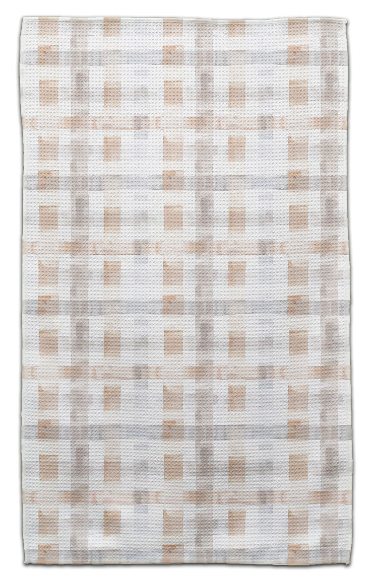 Beige Tartan Eco-Friendly Towel