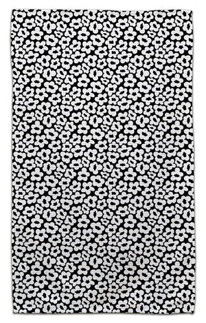 White Flowers on Black Eco-Friendly Towel