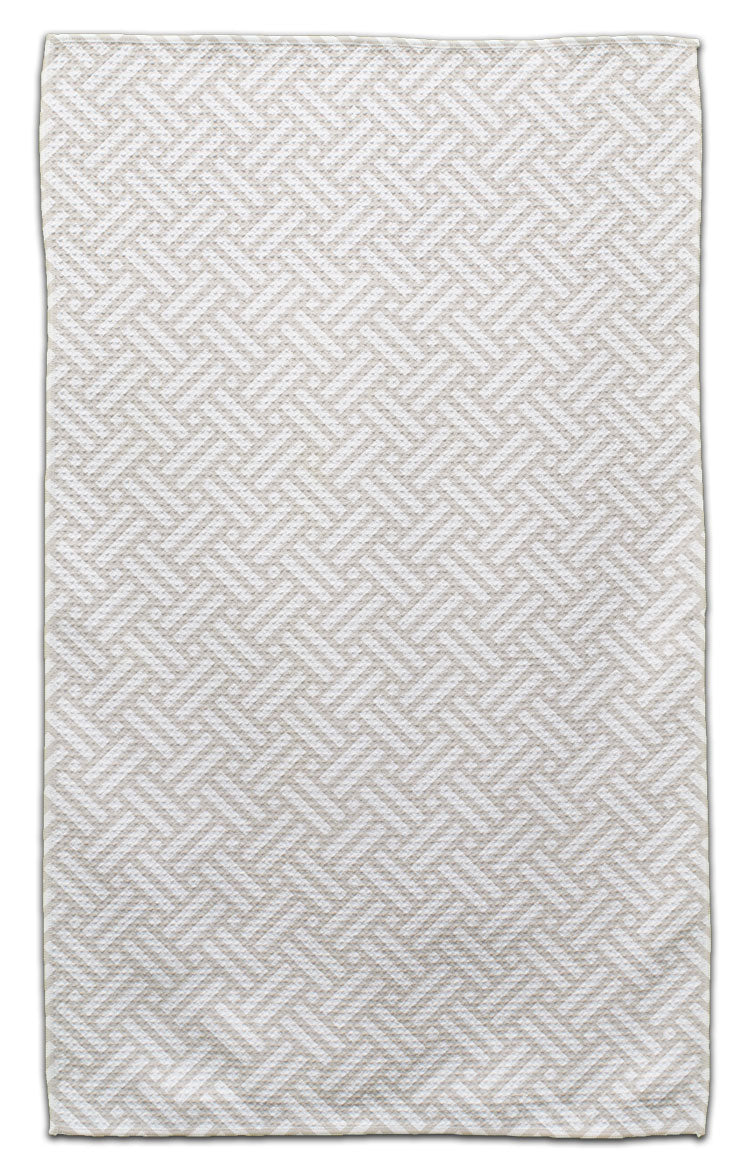 Beige Geo Double Line Weave Eco-Friendly Towel