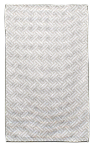 Beige Geo Double Line Weave Eco-Friendly Towel