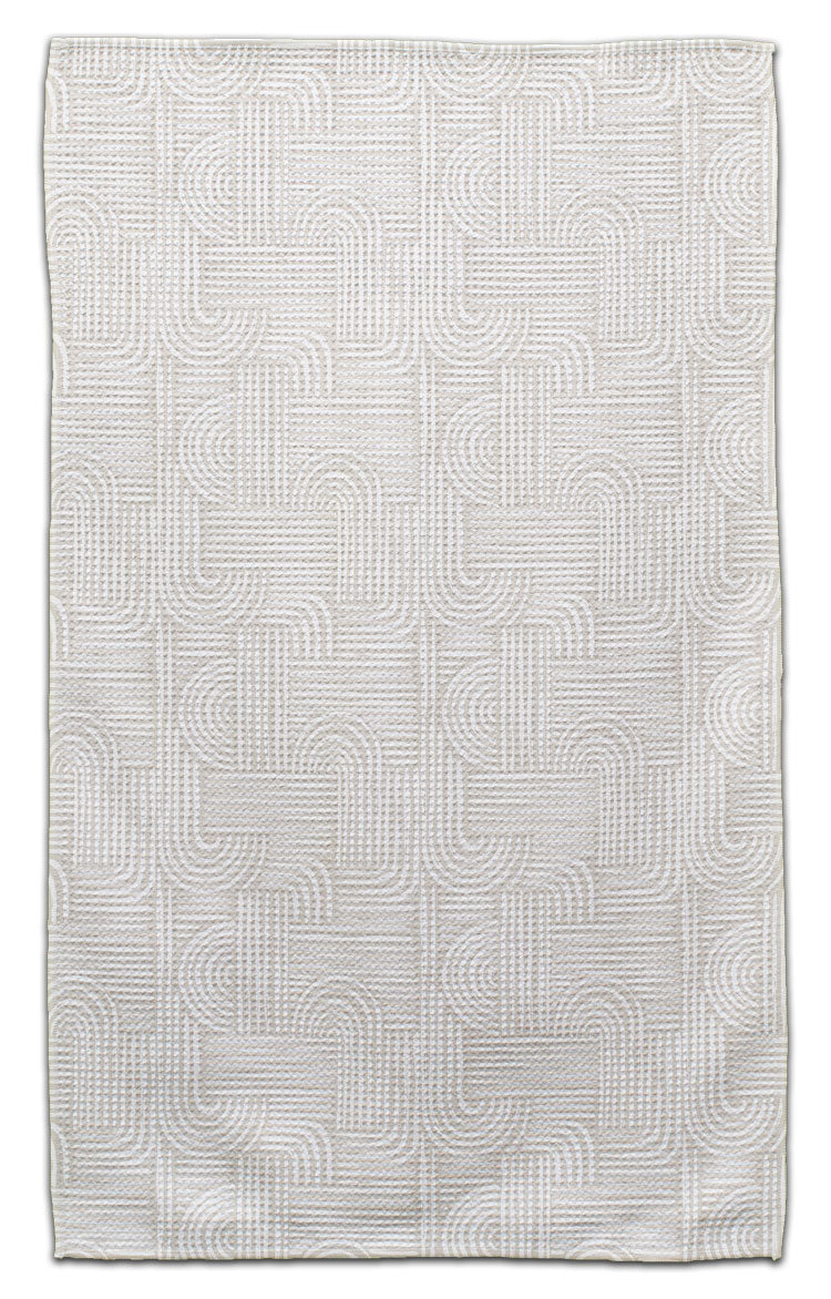 Beige Geo J Lines Eco-Friendly Towel
