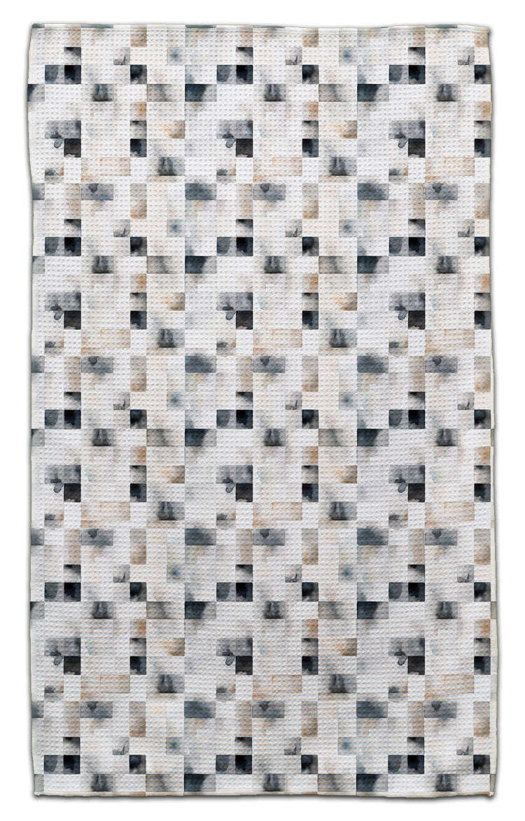 Beige Geo Pixels Eco-Friendly Towel