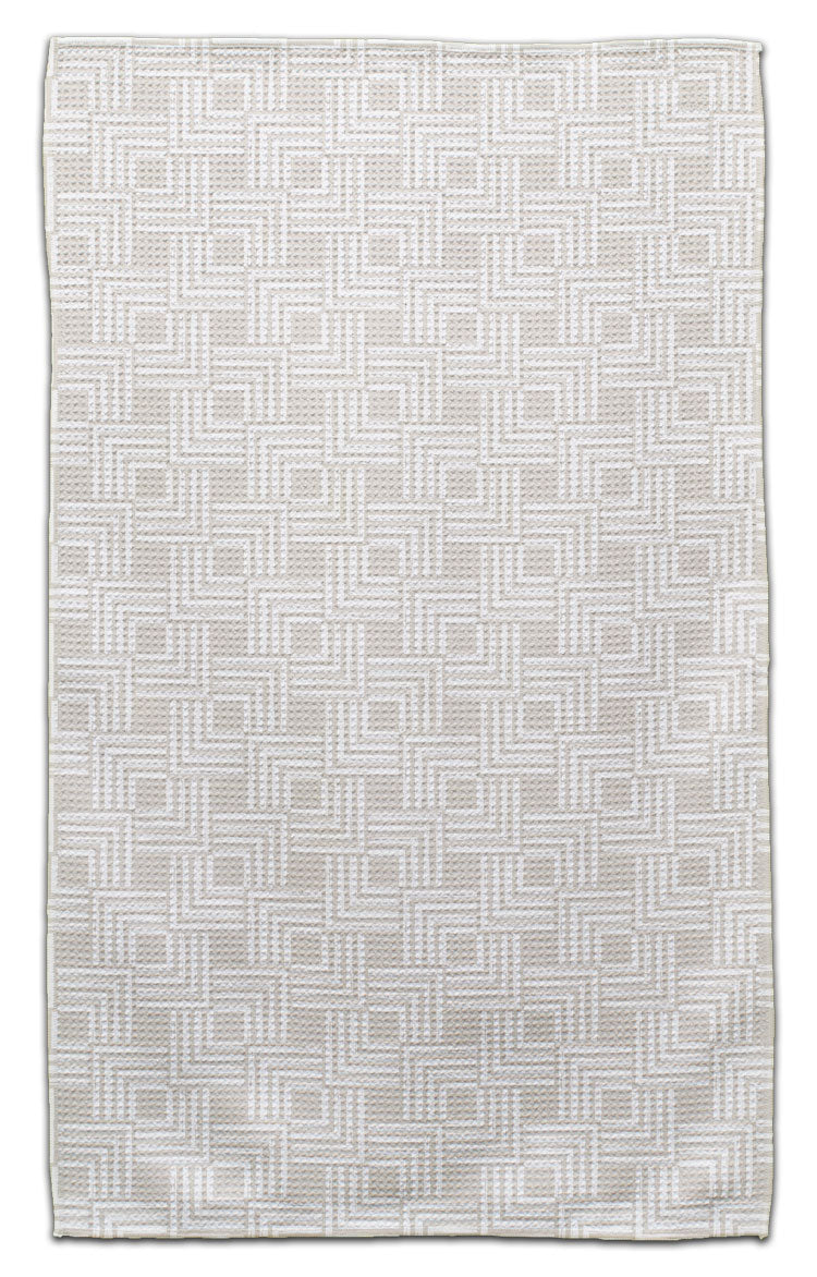 Beige Geo Squares Eco-Friendly Towel