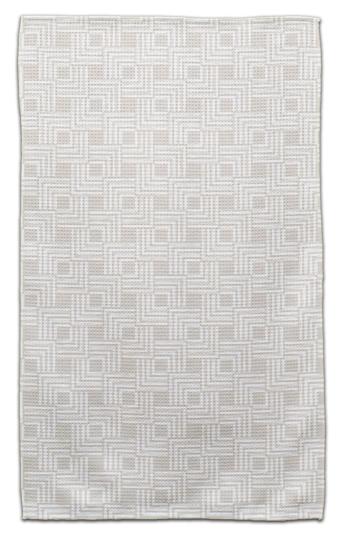 Beige Geo Squares Eco-Friendly Towel