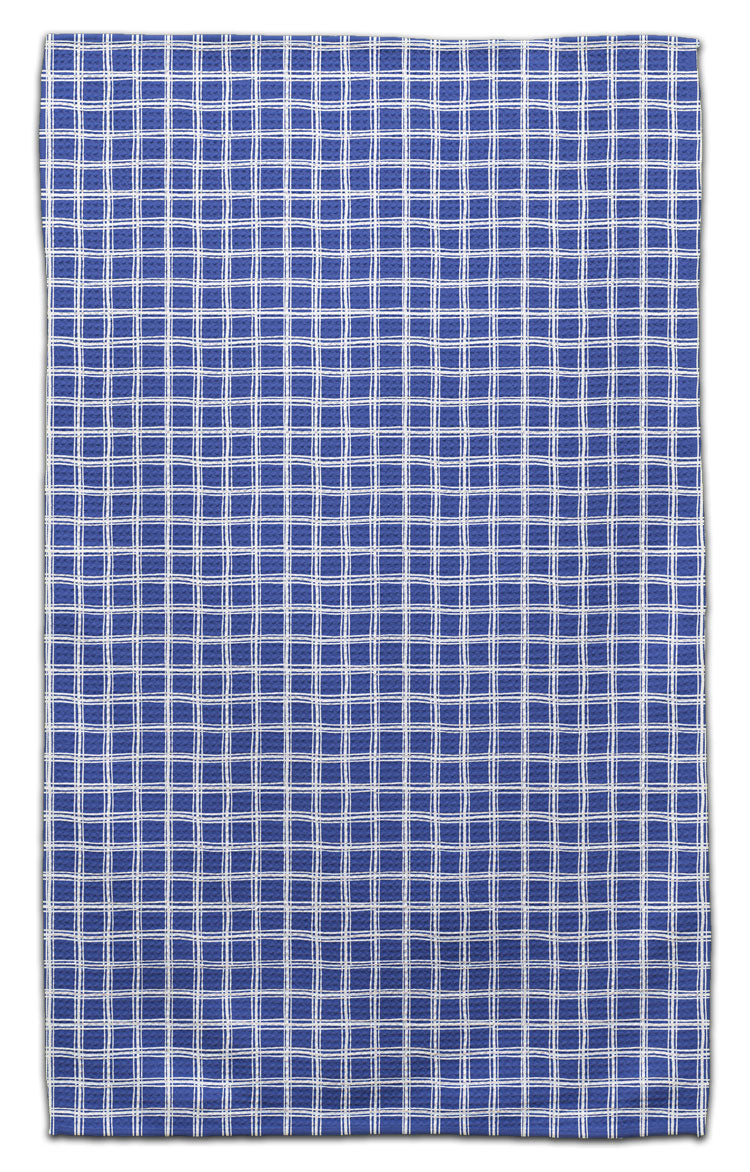 Blue Geo Plaid Eco-Friendly Towel