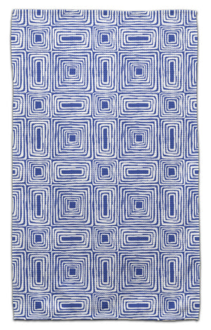 Blue Boho Rectangles Eco-Friendly Towel