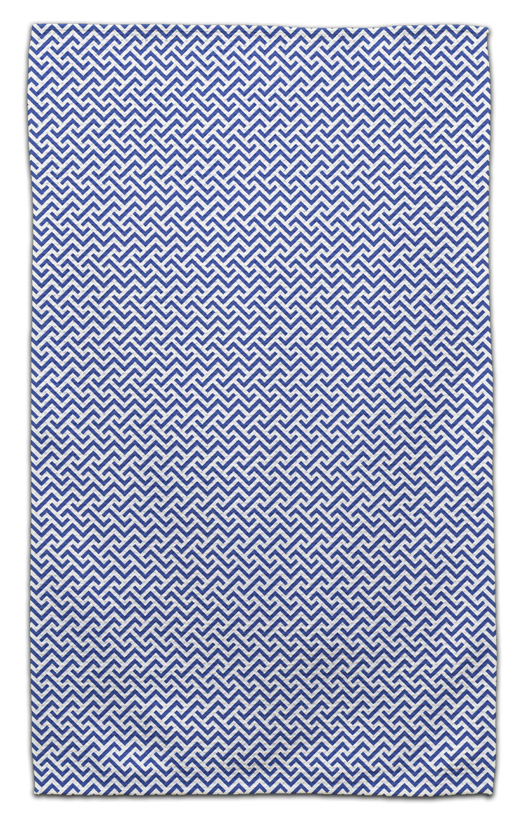 Blue Geo Zig-Zag Eco-Friendly Towel