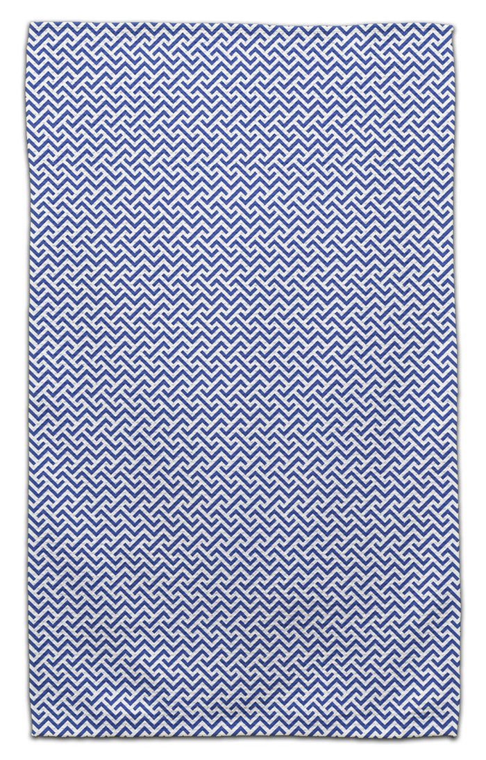 Blue Geo Zig-Zag Eco-Friendly Towel
