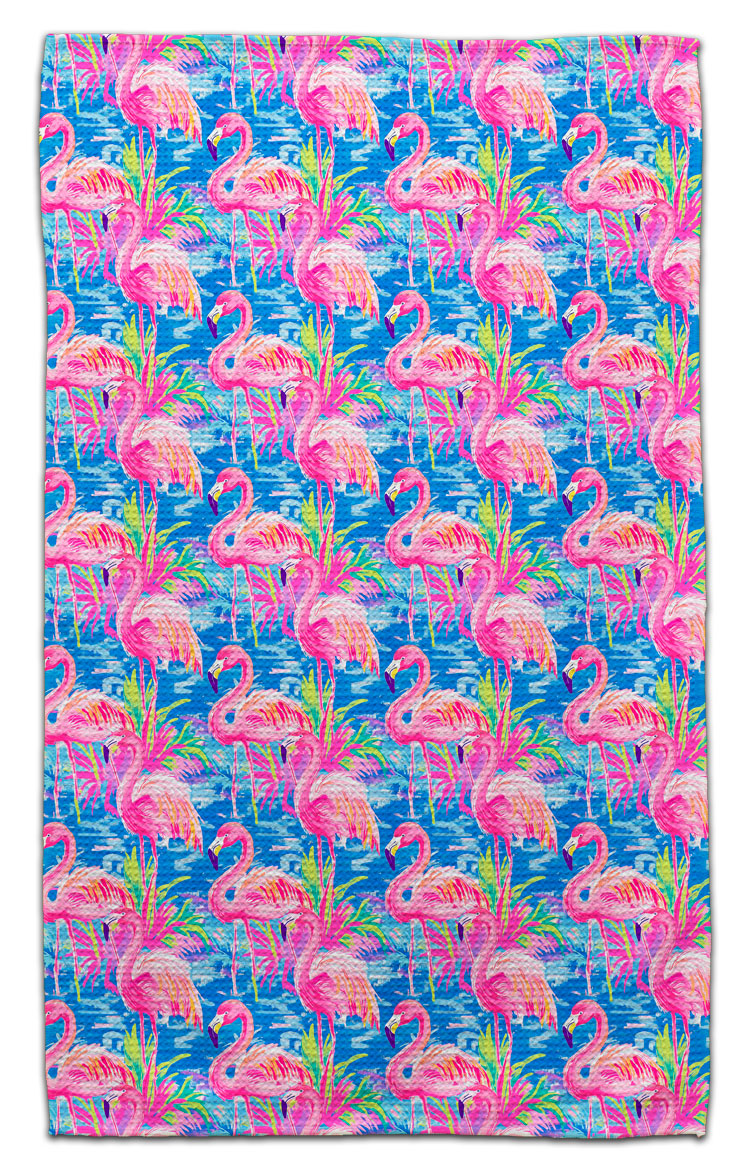 Flamingos Diagonal in Water Eco-Friendly Towel