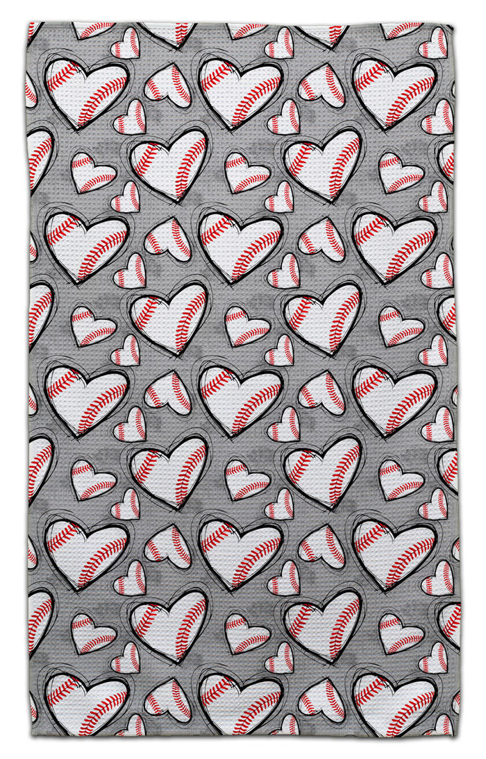 Baseball Hearts Eco-Friendly Towel