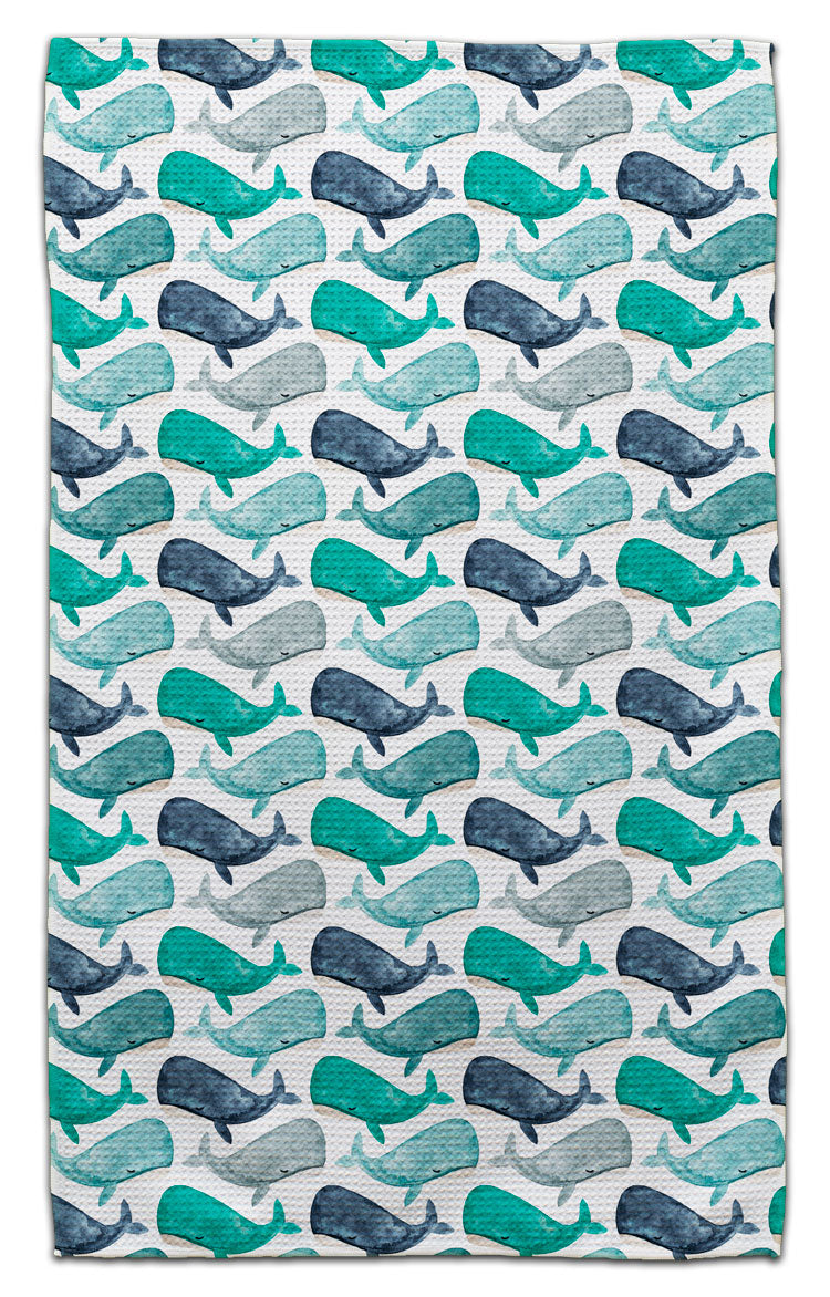 Teal Whales Eco-Friendly Towel