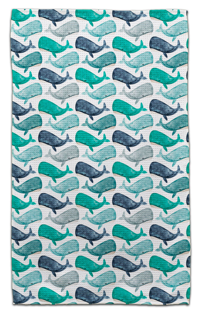 Teal Whales Eco-Friendly Towel