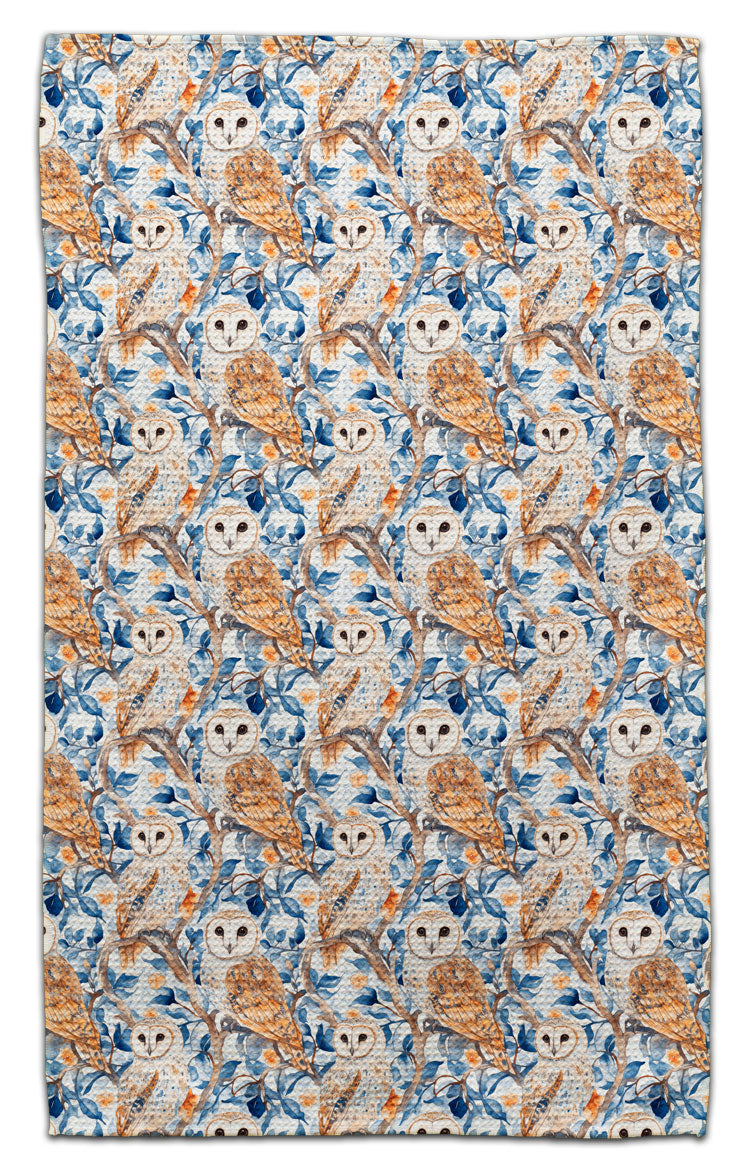 Owl on Branch Eco-Friendly Towel