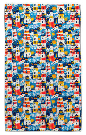 Colorful Lighthouses Eco-Friendly Towel