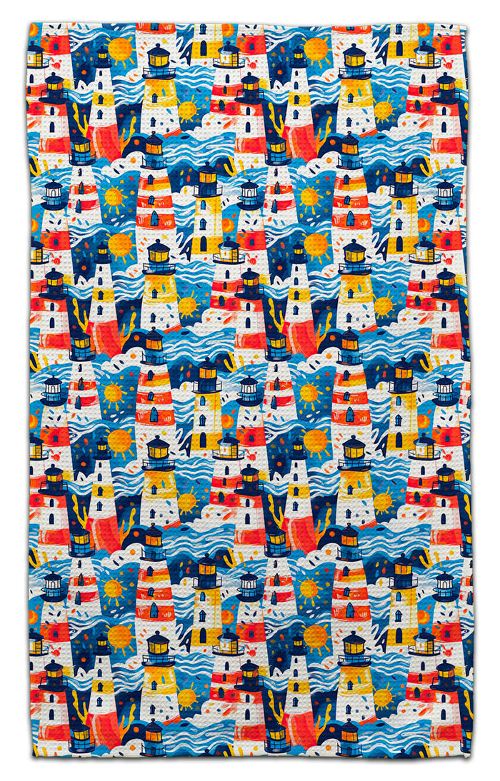 Colorful Lighthouses Eco-Friendly Towel